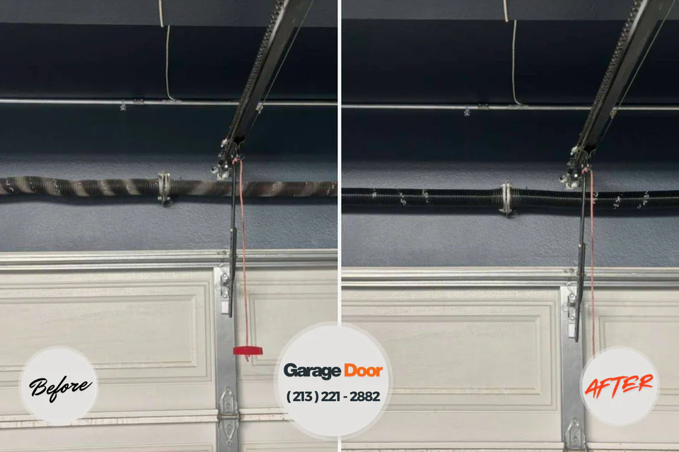 Before and after: garage door repair Poplarville, MS